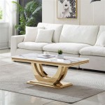 Marble And Gold Coffee Table Rectangle