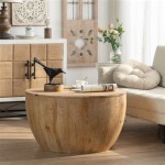 Natural Wood Coffee Table Modern