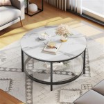 White Marble Circle Coffee Table